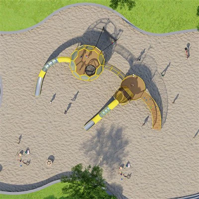 أرجوحة وانزلاق آمن في الهواء الطلق